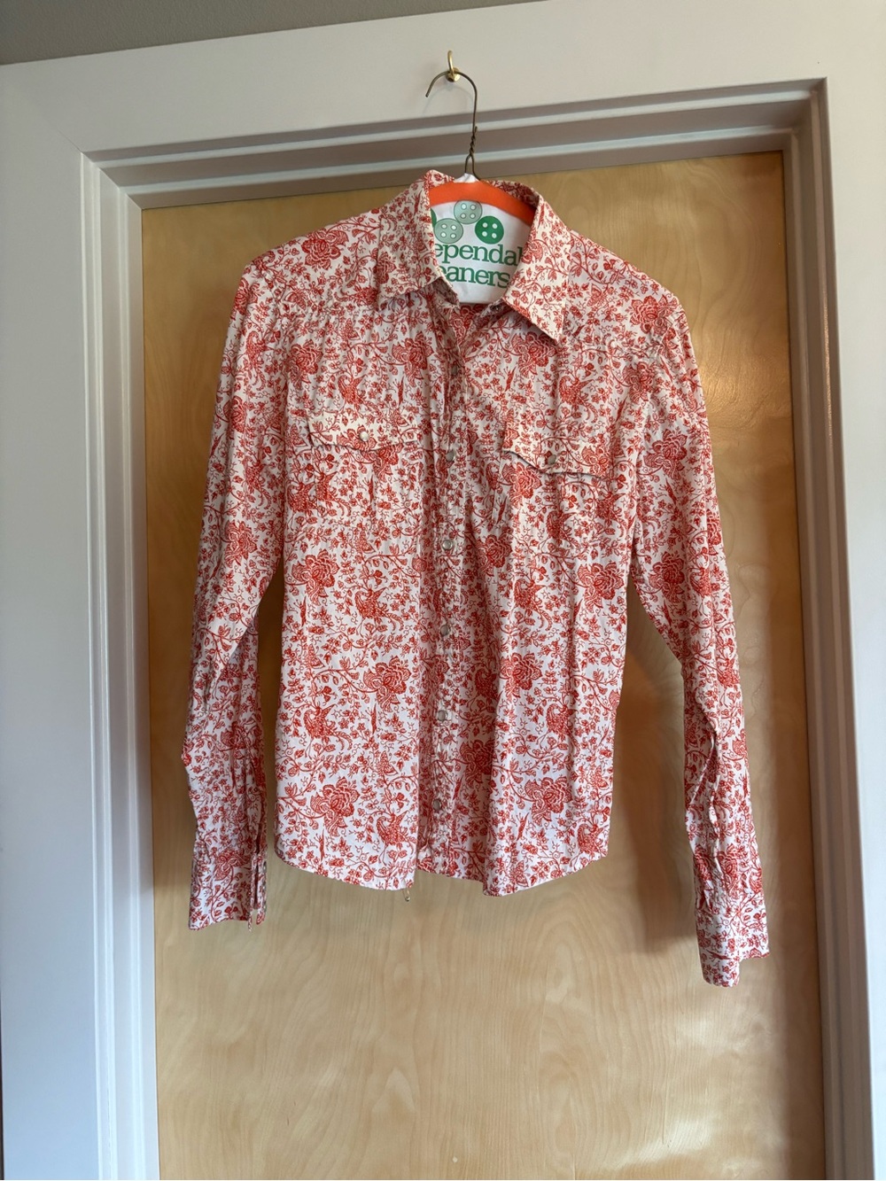 OshKosh Red Floral Western Snap Shirt - Size S